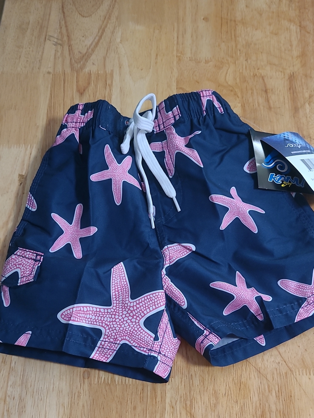 Kanu Surf Navy & Pink Starfish Swim Trunks